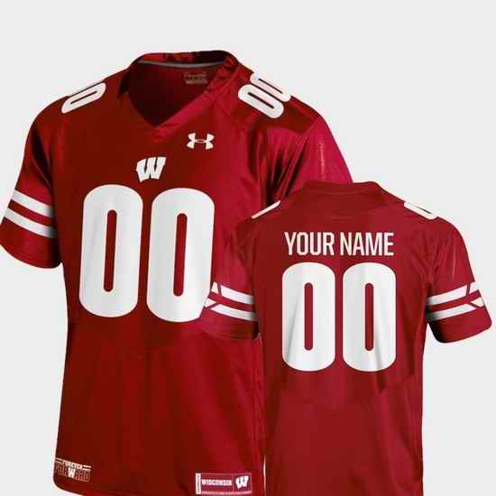 Men Women Youth Toddler Wisconsin Badgers Custom 00 Red College Football 2018 Tc Jersey